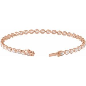14K Rose 4 9/10 CTW Lab-Grown Diamond Line 7" Bracelet