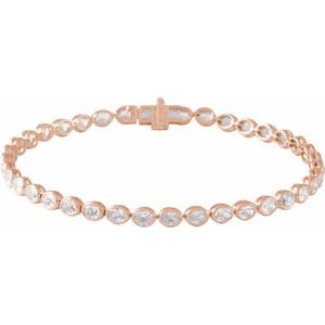 14K Rose 4 9/10 CTW Lab-Grown Diamond Line 7" Bracelet