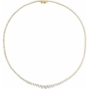 14K Yellow 9 1/2 CTW Lab-Grown Diamond Line 16 1/2" Necklace