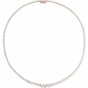 14K Rose 9 1/2 CTW Lab-Grown Diamond Line 16 1/2" Necklace