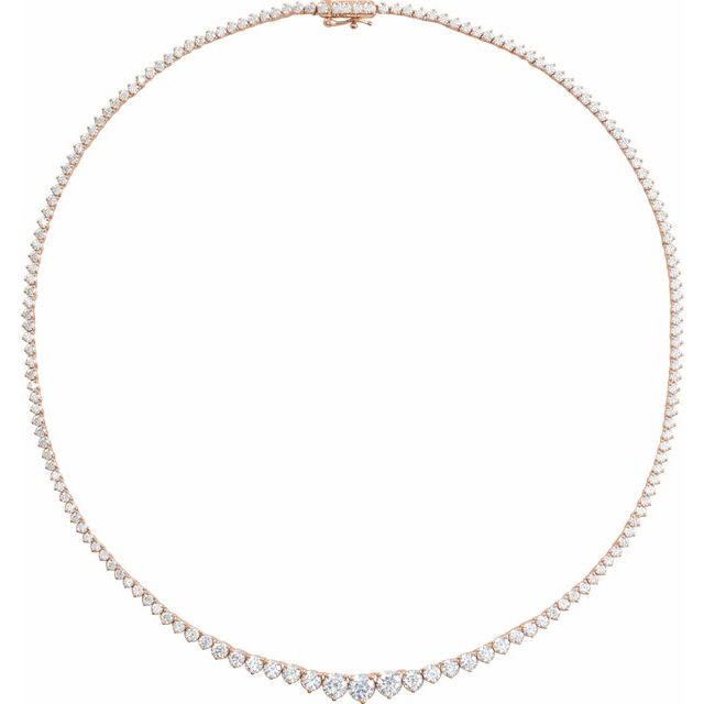14K Rose 9 1/2 CTW Lab-Grown Diamond Line 16 1/2" Necklace