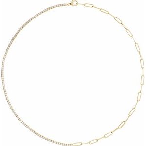 14K Yellow 3 1/4 CTW Lab-Grown Diamond Line 18" Necklace