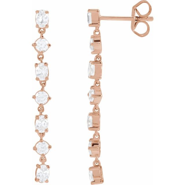 14K Rose 1 1/5 CTW Lab-Grown Diamond Dangle Earrings