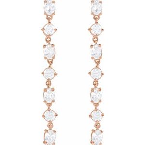 14K Rose 1 1/5 CTW Lab-Grown Diamond Dangle Earrings