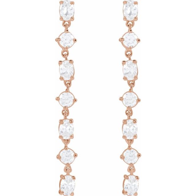 14K Rose 1 1/5 CTW Lab-Grown Diamond Dangle Earrings