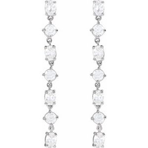 14K White 1 1/5 CTW Lab-Grown Diamond  Dangle Earrings