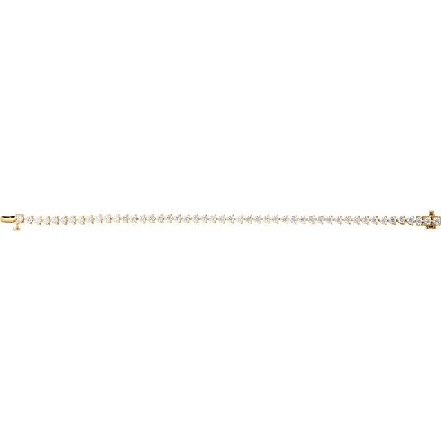 14K Yellow 4 3/4 CTW Lab-Grown Diamond Line 7 1/4" Bracelet