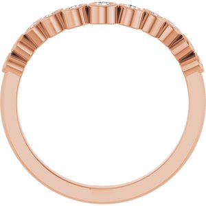 14K Rose 1/5 CTW Lab-Grown Diamond Contour Band