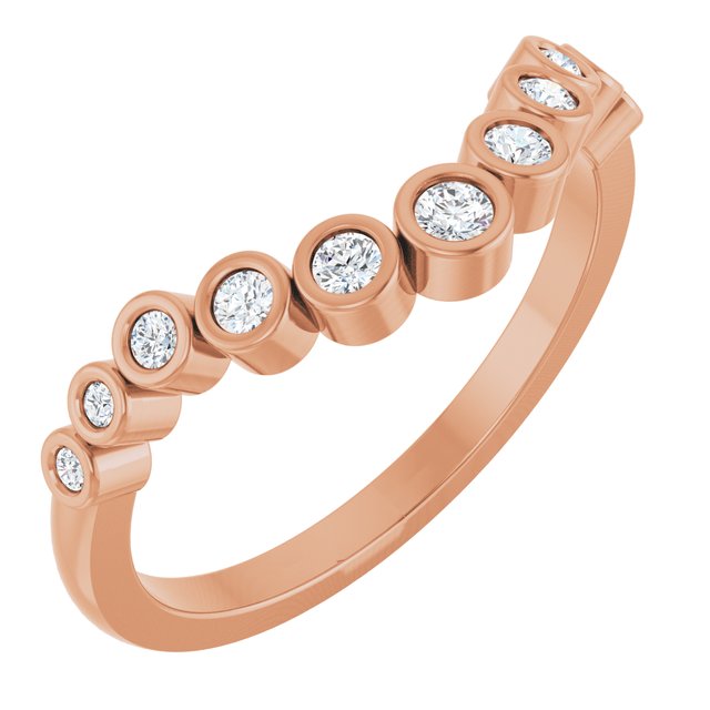 14K Rose 1/5 CTW Lab-Grown Diamond Contour Band