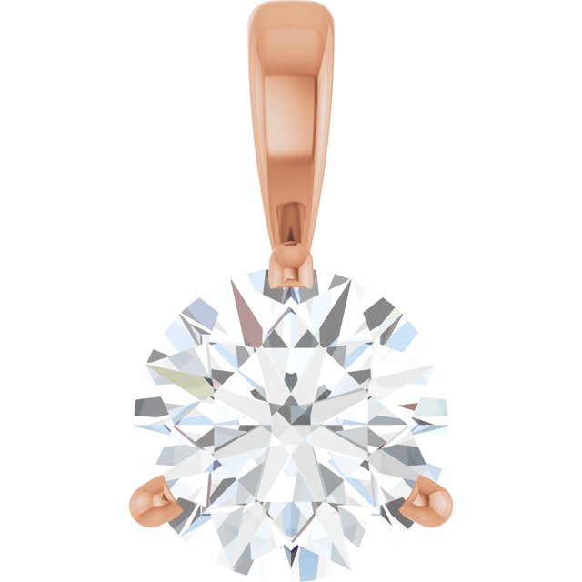 14K Rose Lab-Grown Moissanite Pendant