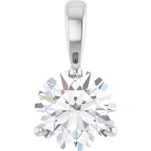 14K White Lab-Grown Moissanite Pendant