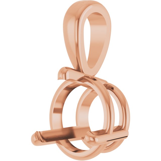 14K Rose 1 CT Lab-Grown Diamond Pendant