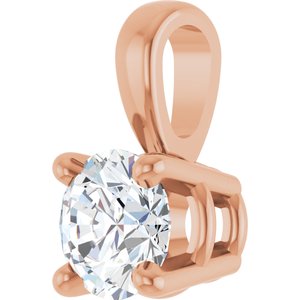 14K Rose 1/4 CT Lab-Grown Diamond Pendant