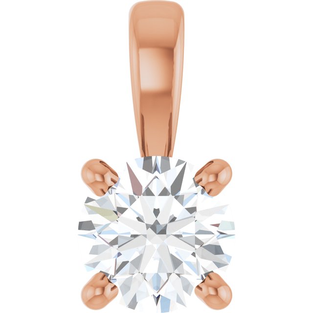 14K Rose 1/4 CT Lab-Grown Diamond Pendant