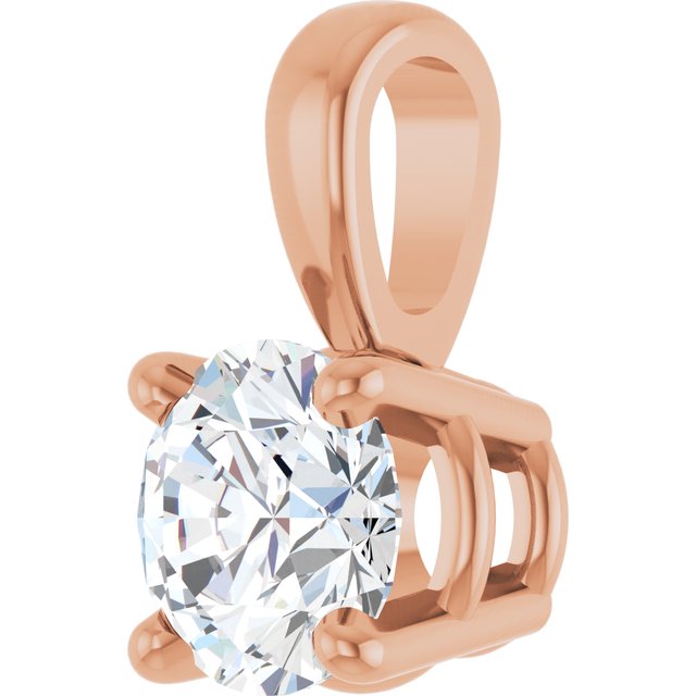 14K Rose 1/3 CT Lab-Grown Diamond Pendant
