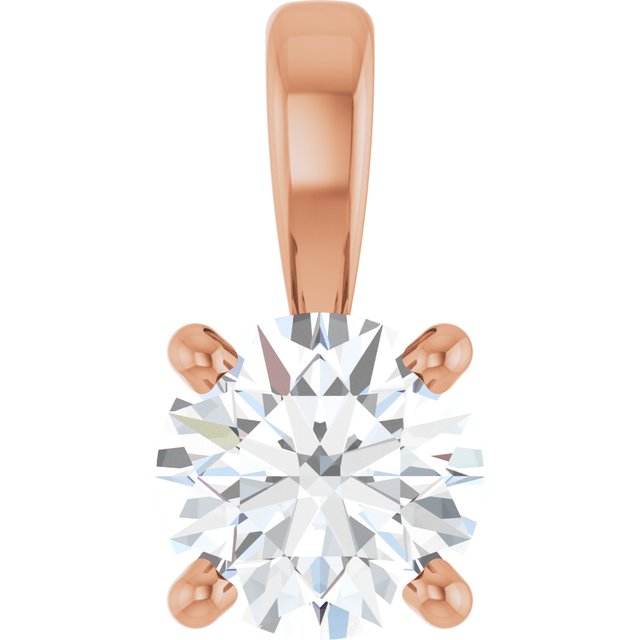 14K Rose 1/3 CT Lab-Grown Diamond Pendant