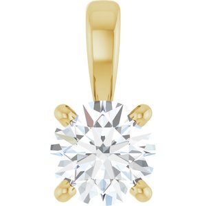 14K Yellow 1/3 CT Lab-Grown Diamond Pendant