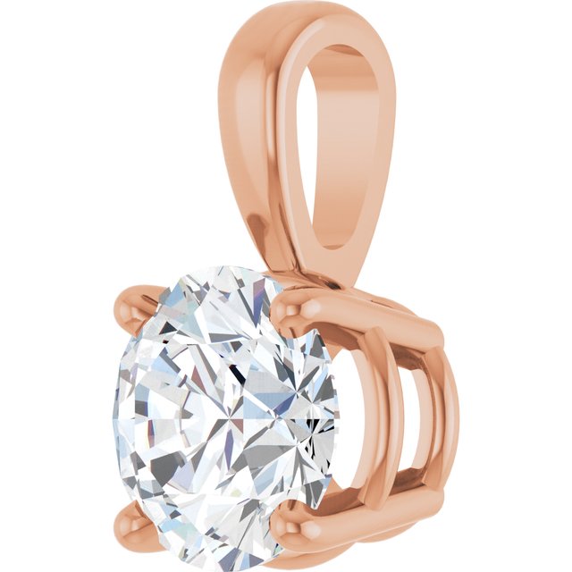14K Rose 3/4 CT Lab-Grown Diamond Pendant