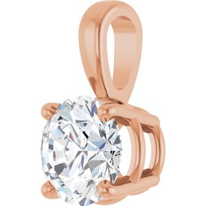 14K Rose 3/4 CT Lab-Grown Diamond Pendant