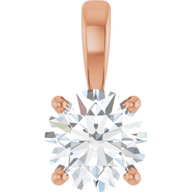 14K Rose 3/4 CT Lab-Grown Diamond Pendant