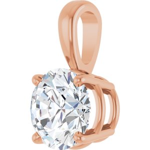 14K Rose 1 1/4 CT Lab-Grown Diamond Pendant