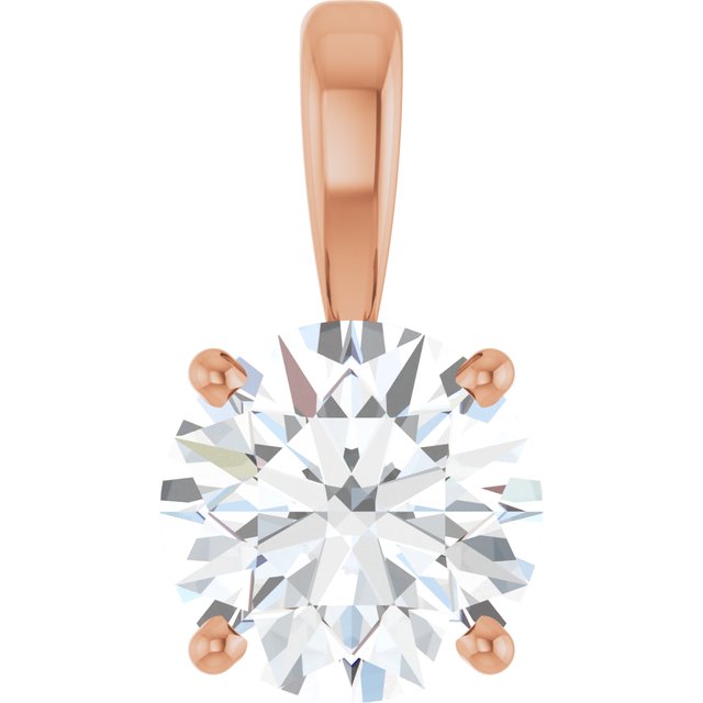 14K Rose 1 1/4 CT Lab-Grown Diamond Pendant