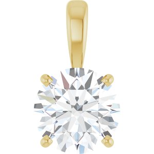 14K Yellow 2 CT Lab-Grown Diamond Pendant
