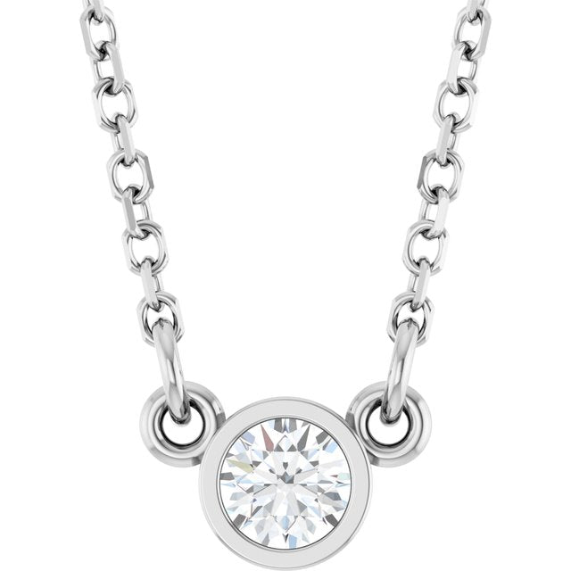 Platinum Stuller Lab-Grown Moissanite Solitaire 18" Necklace