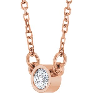 14K Rose Stuller Lab-Grown Moissanite Solitaire 18" Necklace