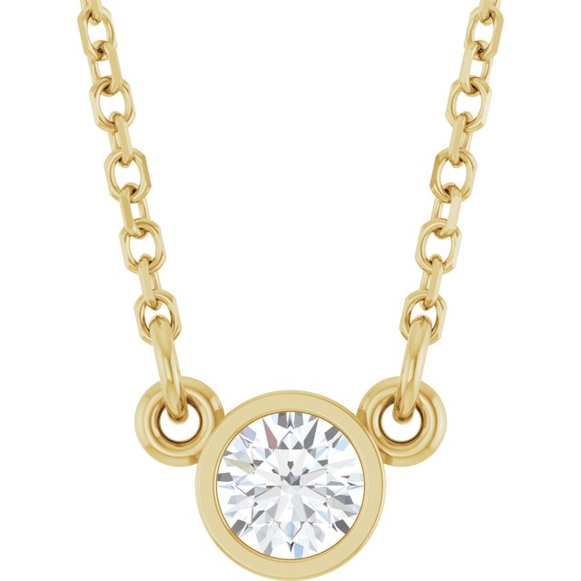 14K Yellow 1/6 CT Lab-Grown Diamond Solitaire 18" Necklace