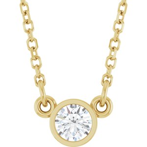14K Yellow 1/6 CT Lab-Grown Diamond Solitaire 18" Necklace