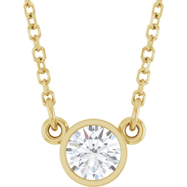 14K Yellow 1/4 CT Lab-Grown Diamond Solitaire 18" Necklace