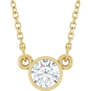14K Yellow 1/3 CT Lab-Grown Diamond Solitaire 18" Necklace