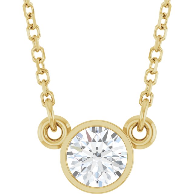 14K Yellow 1/3 CT Lab-Grown Diamond Solitaire 18" Necklace