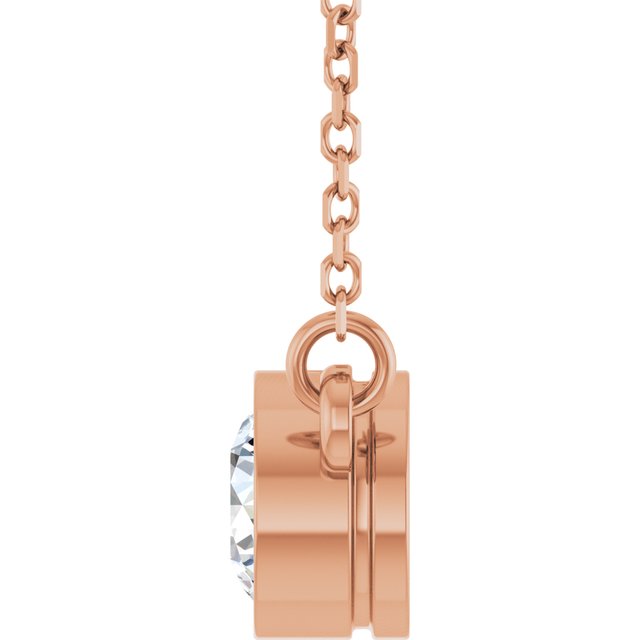 14K Rose 1/2 CT Lab-Grown Diamond Solitaire 18" Necklace