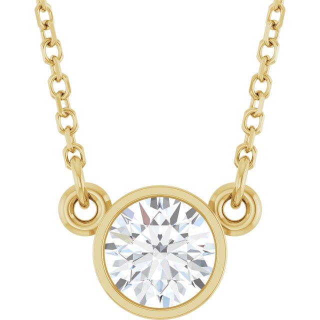14K Yellow 1/2 CT Lab-Grown Diamond Solitaire 18" Necklace