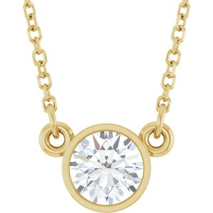 14K Yellow 1/2 CT Lab-Grown Diamond Solitaire 18" Necklace