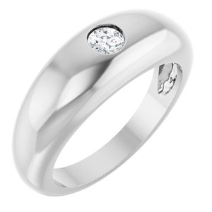 Sterling Silver 1/4 CT Lab-Grown Diamond Dome Ring