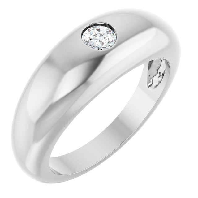 Sterling Silver 1/4 CT Lab-Grown Diamond Dome Ring
