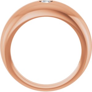 14K Rose 1/4 CT Lab-Grown Diamond Dome Ring
