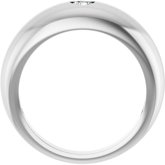 Sterling Silver 1/4 CT Lab-Grown Diamond Dome Ring