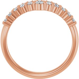14K Rose 3/8 CTW Lab-Grown Diamond Contour Band