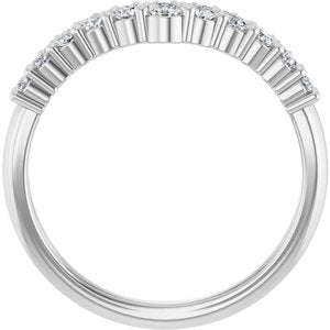 Platinum 3/8 CTW Lab-Grown Diamond Contour Band