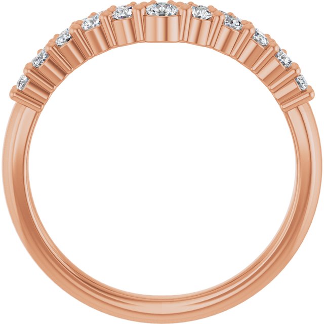 14K Rose 3/8 CTW Lab-Grown Diamond Contour Band