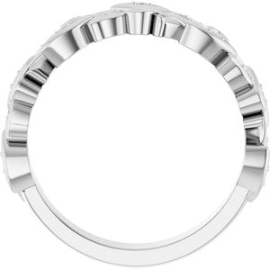 Platinum .05 CTW Lab-Grown Diamond Floral Band