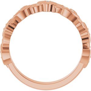 14K Rose .05 CTW Lab-Grown Diamond Floral Band