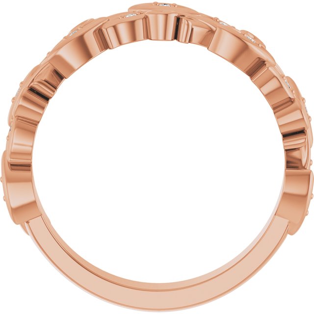 14K Rose .05 CTW Lab-Grown Diamond Floral Band