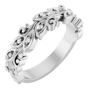 Platinum .05 CTW Lab-Grown Diamond Floral Band