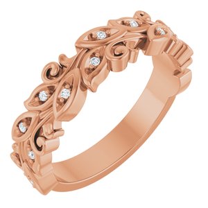 14K Rose .05 CTW Lab-Grown Diamond Floral Band
