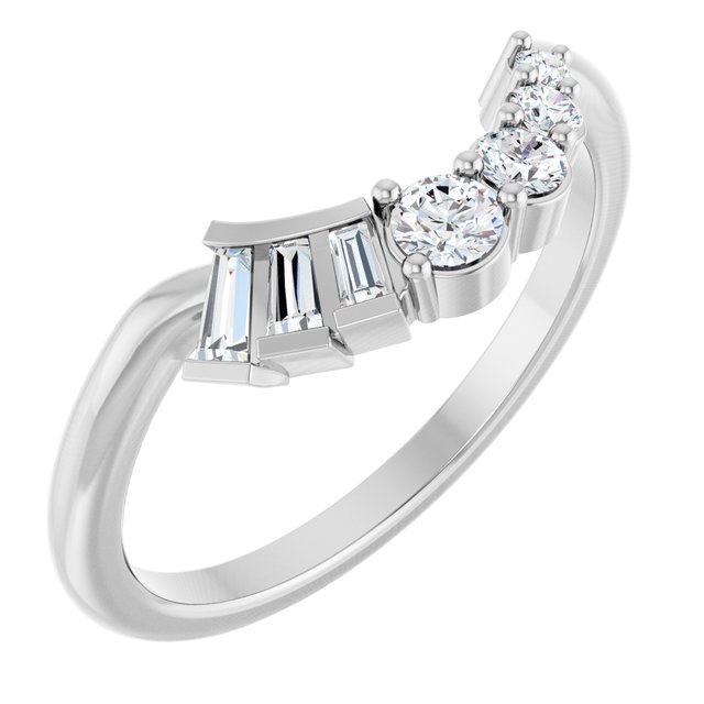 Platinum 1/4 CTW Lab-Grown Diamond Contour Band